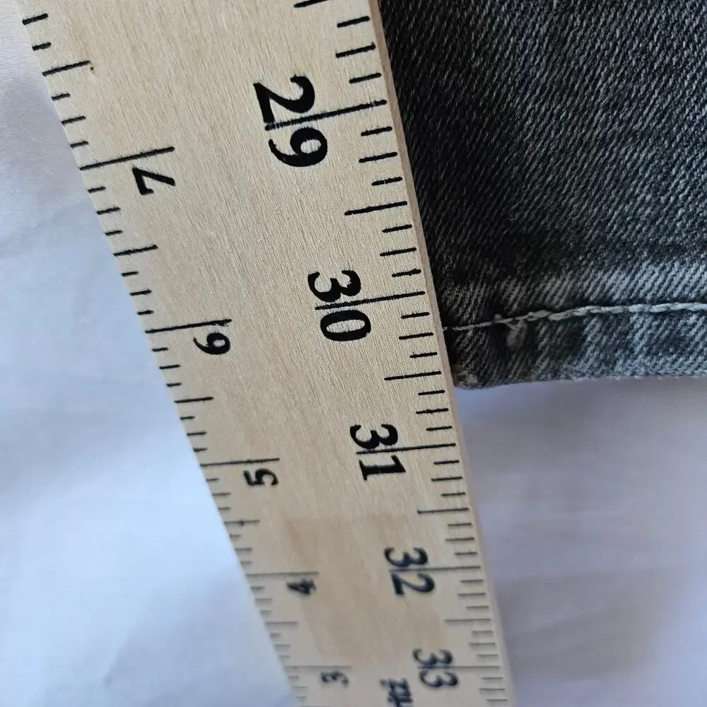 Levi's [Flaw] 512 Slim Taper Black Distressed Paint Splatter Stretch 33x32(30.5)